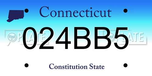 024BB5 Connecticut License Plate