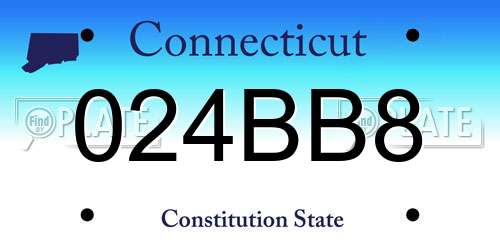024BB8 Connecticut License Plate