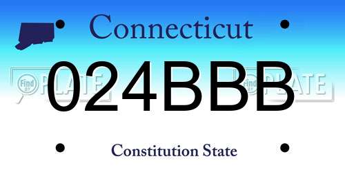 024BBB Connecticut License Plate