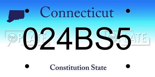 024BS5 Connecticut License Plate