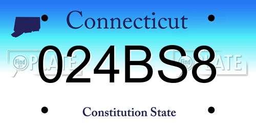 024BS8 Connecticut License Plate