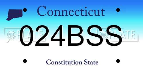 024BSS Connecticut License Plate