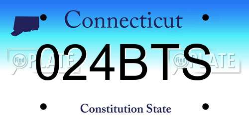 024BTS Connecticut License Plate