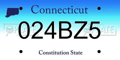 024BZ5 Connecticut License Plate