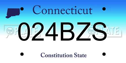 024BZS Connecticut License Plate