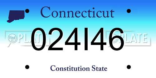 024I46 Connecticut License Plate