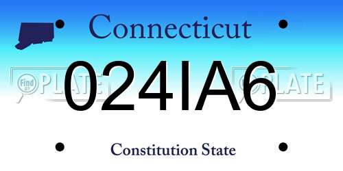 024IA6 Connecticut License Plate