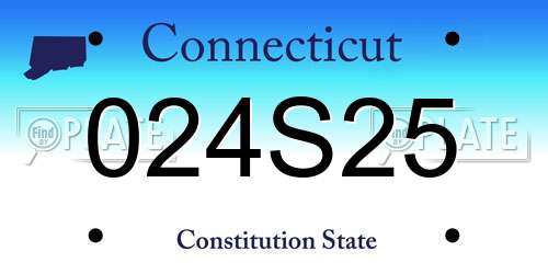 024S25 Connecticut License Plate