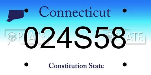 024S58 Connecticut License Plate