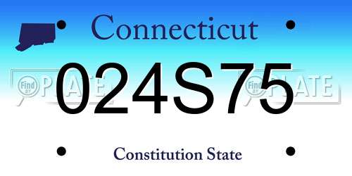 024S75 Connecticut License Plate