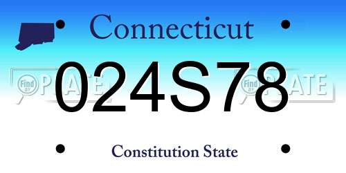 024S78 Connecticut License Plate