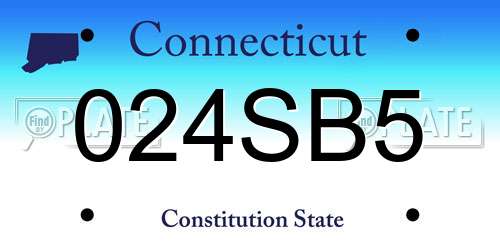 024SB5 Connecticut License Plate