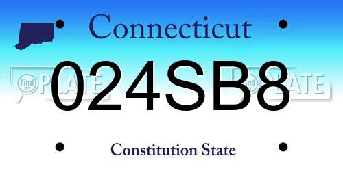 024SB8 Connecticut License Plate