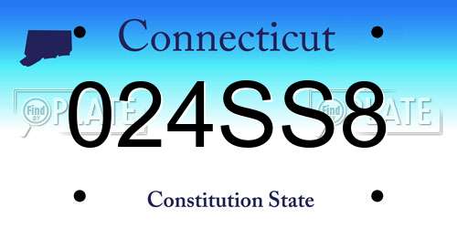 024SS8 Connecticut License Plate