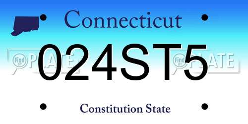 024ST5 Connecticut License Plate