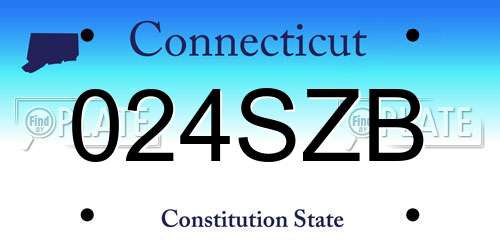 024SZB Connecticut License Plate