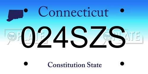 024SZS Connecticut License Plate