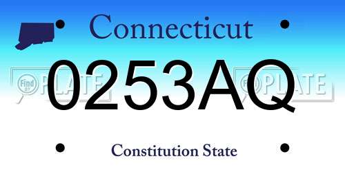 0253AQ Connecticut License Plate