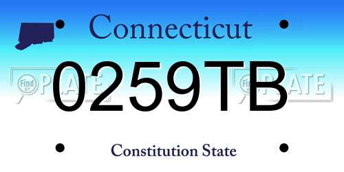 0259TB Connecticut License Plate
