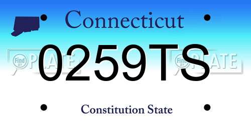 0259TS Connecticut License Plate