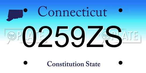 0259ZS Connecticut License Plate