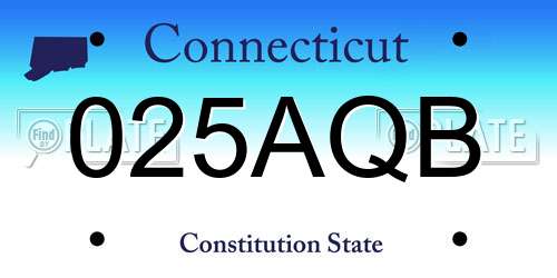 025AQB Connecticut License Plate