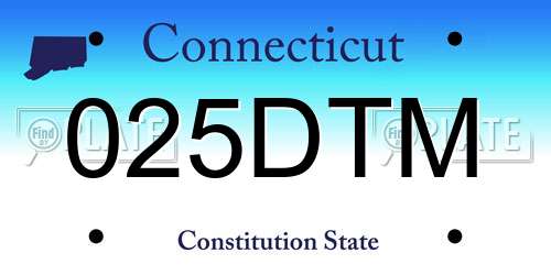 025DTM Connecticut License Plate