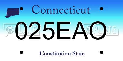 025EAO Connecticut License Plate