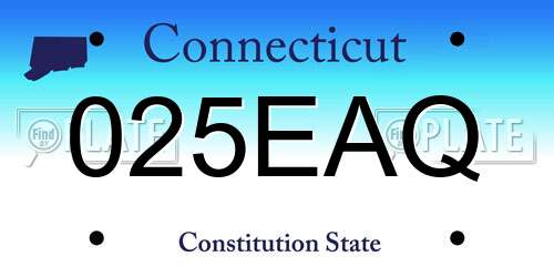 025EAQ Connecticut License Plate