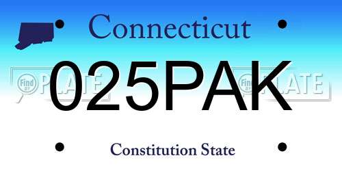 025PAK Connecticut License Plate