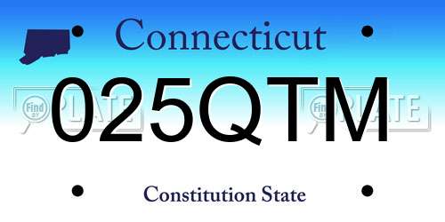 025QTM Connecticut License Plate
