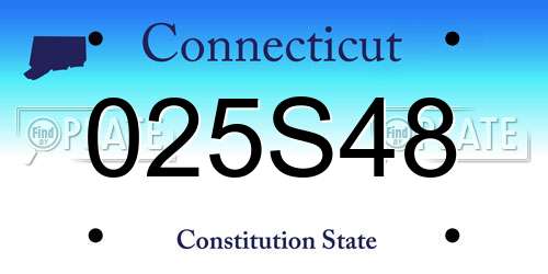 025S48 Connecticut License Plate