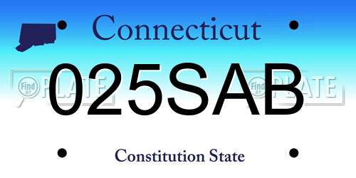 025SAB Connecticut License Plate