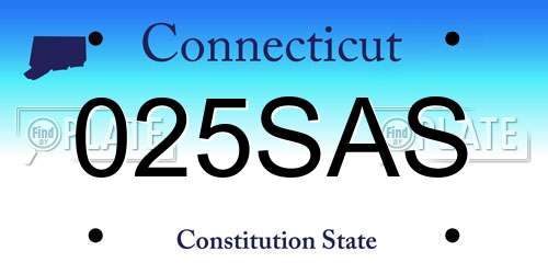 025SAS Connecticut License Plate
