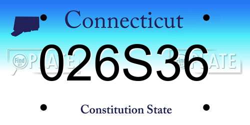 026S36 Connecticut License Plate
