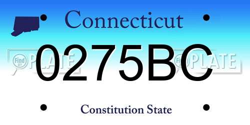 0275BC Connecticut License Plate