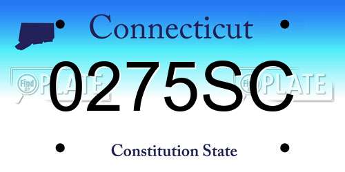 0275SC Connecticut License Plate