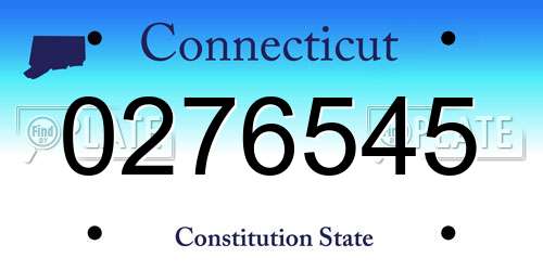 0276545 Connecticut License Plate
