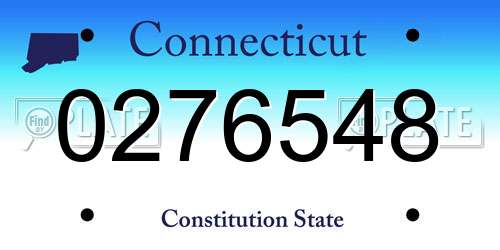 0276548 Connecticut License Plate