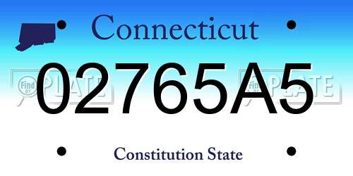 02765A5 Connecticut License Plate