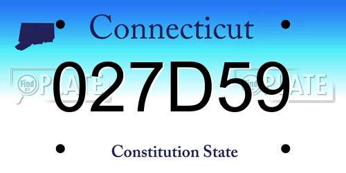 027D59 Connecticut License Plate