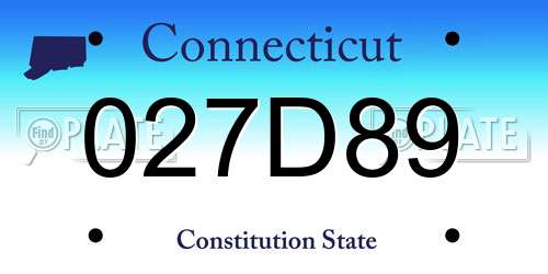 027D89 Connecticut License Plate