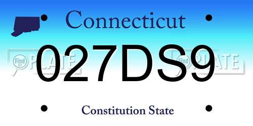 027DS9 Connecticut License Plate
