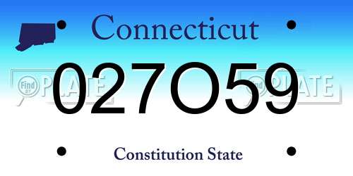027O59 Connecticut License Plate