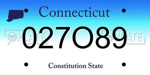 027O89 Connecticut License Plate