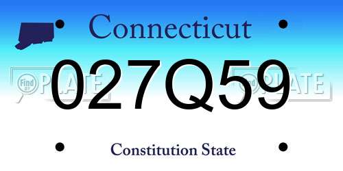 027Q59 Connecticut License Plate
