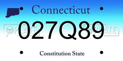 027Q89 Connecticut License Plate