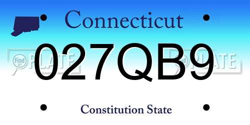 027QB9 Connecticut License Plate