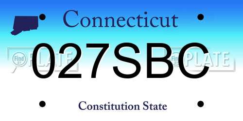 027SBC Connecticut License Plate