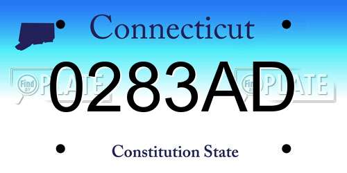 0283AD Connecticut License Plate